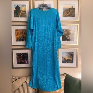 Vintage 70’s Darian Blue Paisley Midi Dress